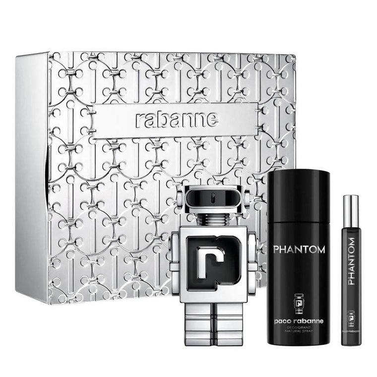 Zestaw męski Paco Rabanne Phantom woda toaletowa 100 ml + woda toaletowa 10 ml + dezodorant 150 ml (3349668623440). Perfumy męskie