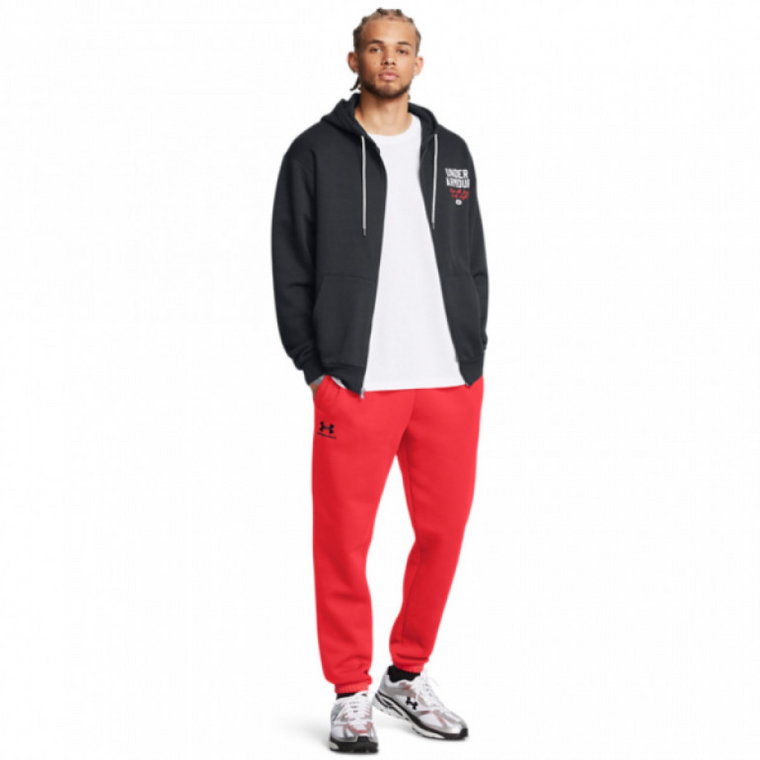 Męskie spodnie dresowe Under Armour UA Essential Fleece Jogger - czerwone