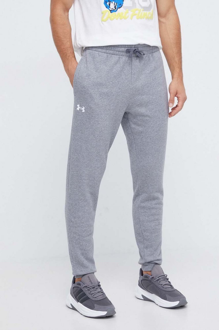 Under Armour spodnie dresowe kolor szary gładkie 1379774