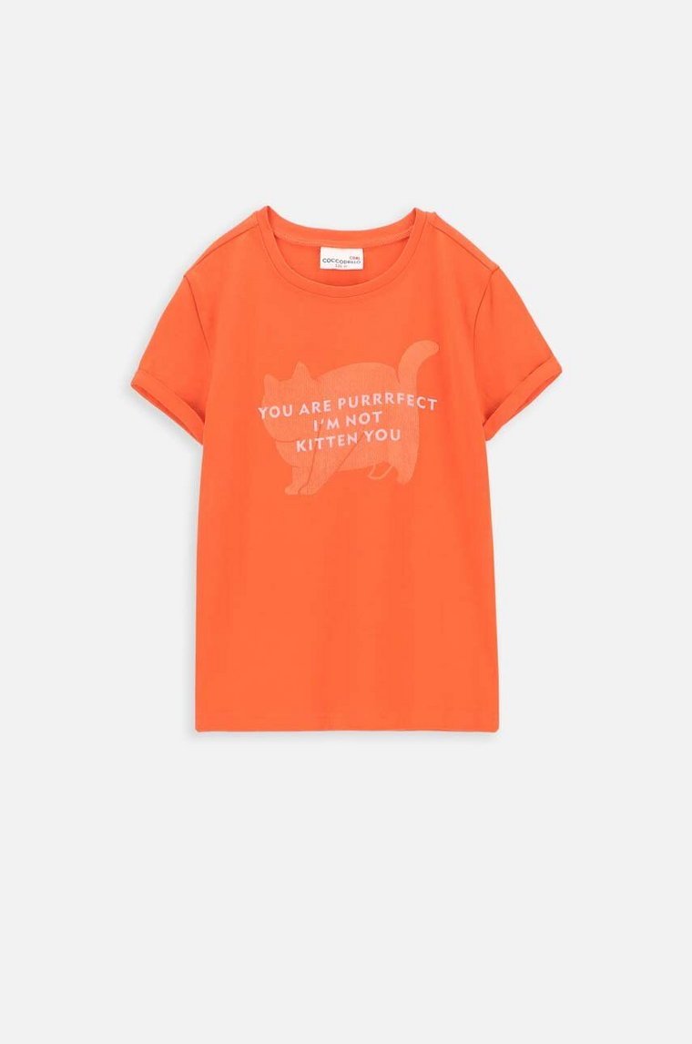 Coccodrillo t-shirt dziecięcy kolor pomarańczowy