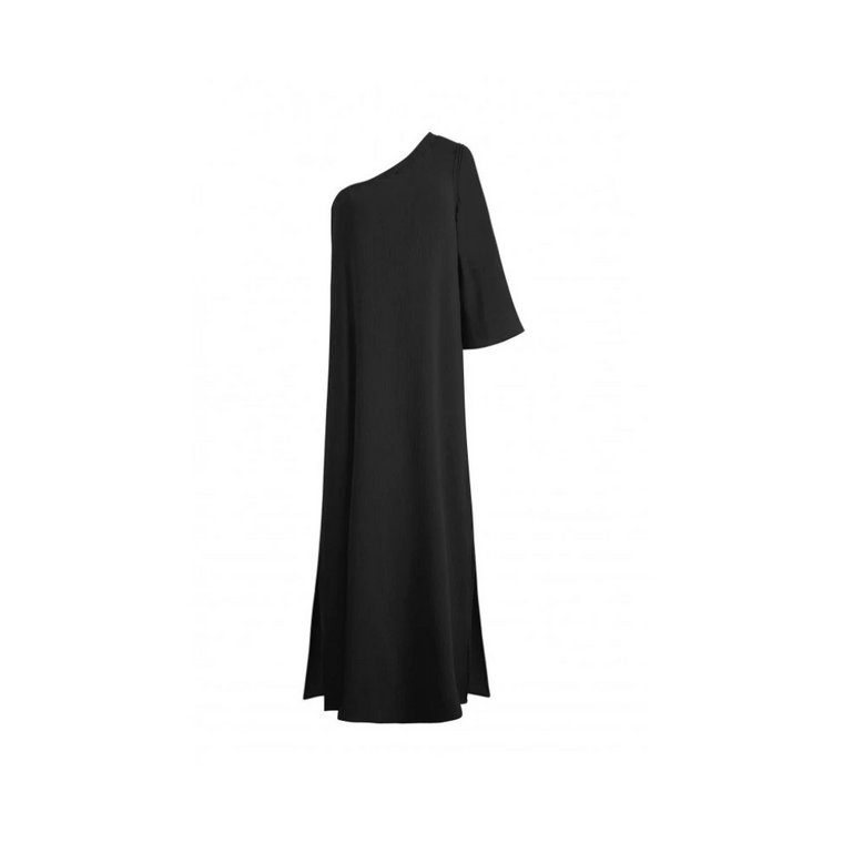 Chiraze Czarna Asymetryczna Sukienka Bawełniana Mare Di Latte