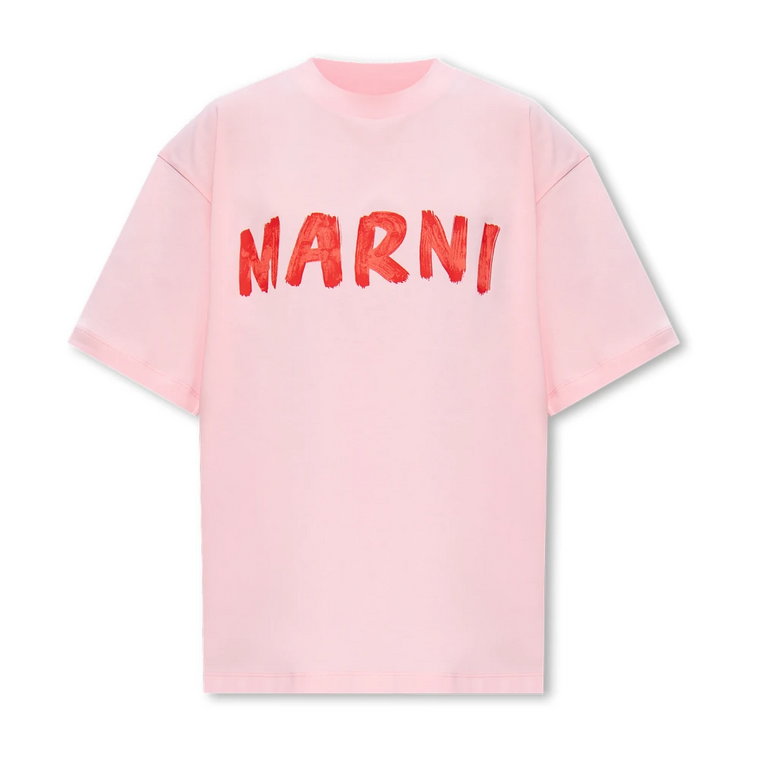 Krótki t-shirt z logo Marni