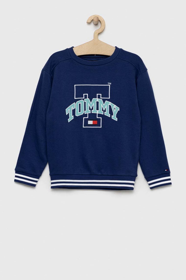 Tommy Hilfiger bluza dziecięca kolor niebieski wzorzysta