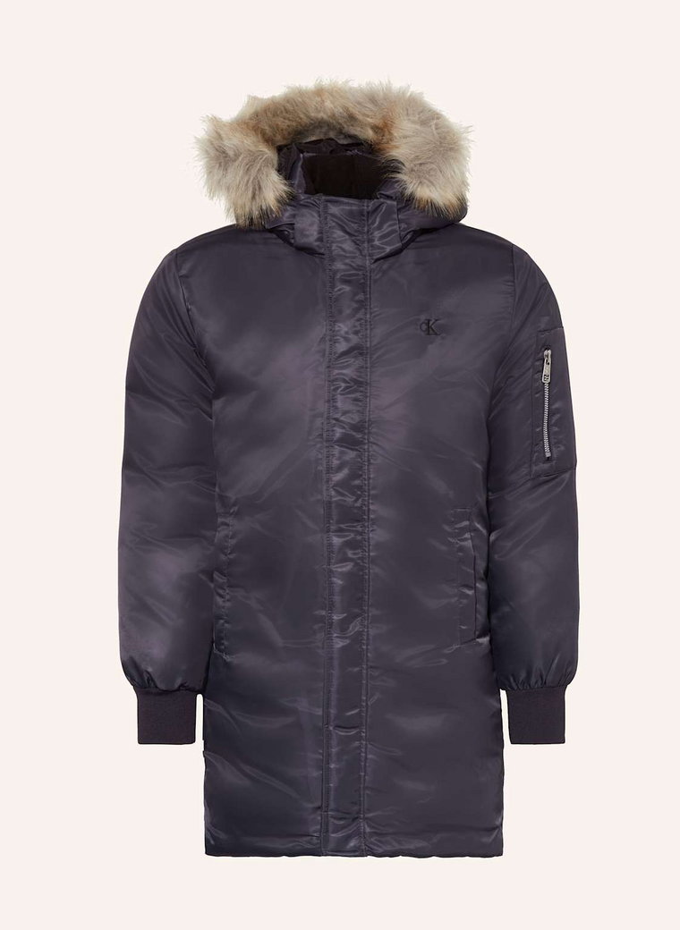 Calvin Klein Parka Ze Sztucznym Futrem schwarz