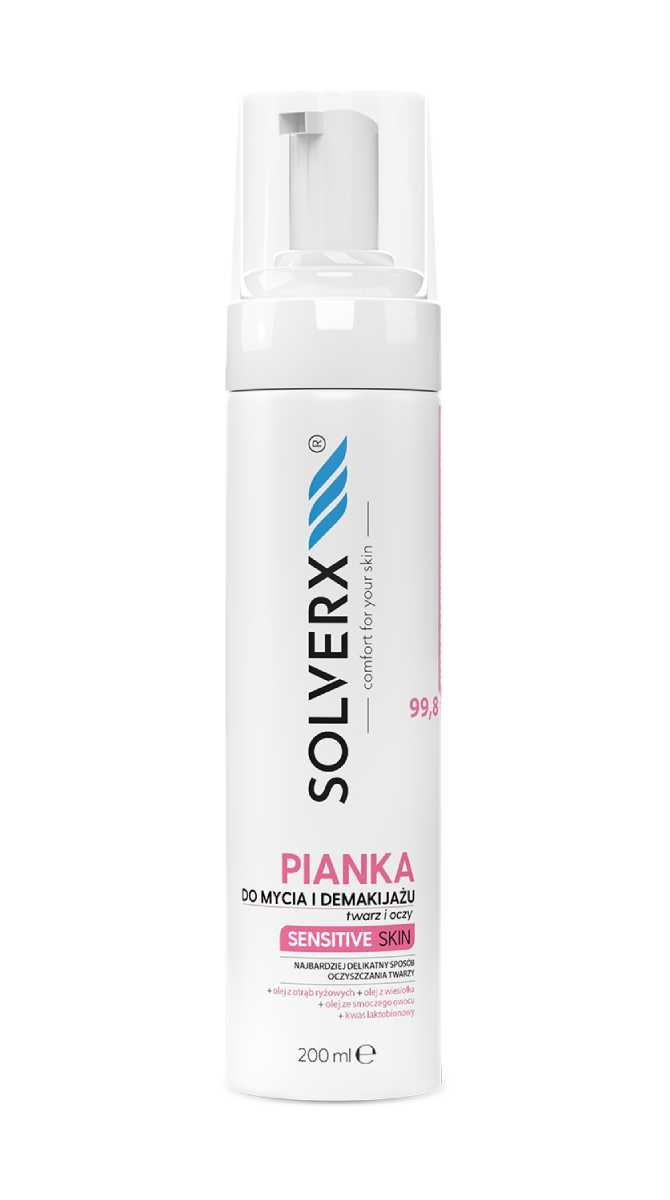 Solverx Sensitive Skin - Pianka do mycia twarzy i demakijażu 200ml