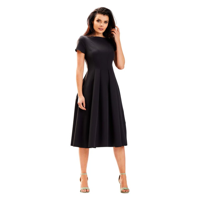 Elegant Midi Day Dress Awama