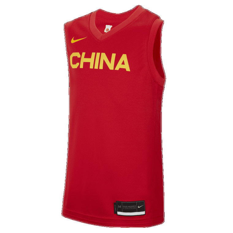 Koszulka do koszykówki dla dużych dzieci Nike Chiny (wersja wyjazdowa) - Czerwony