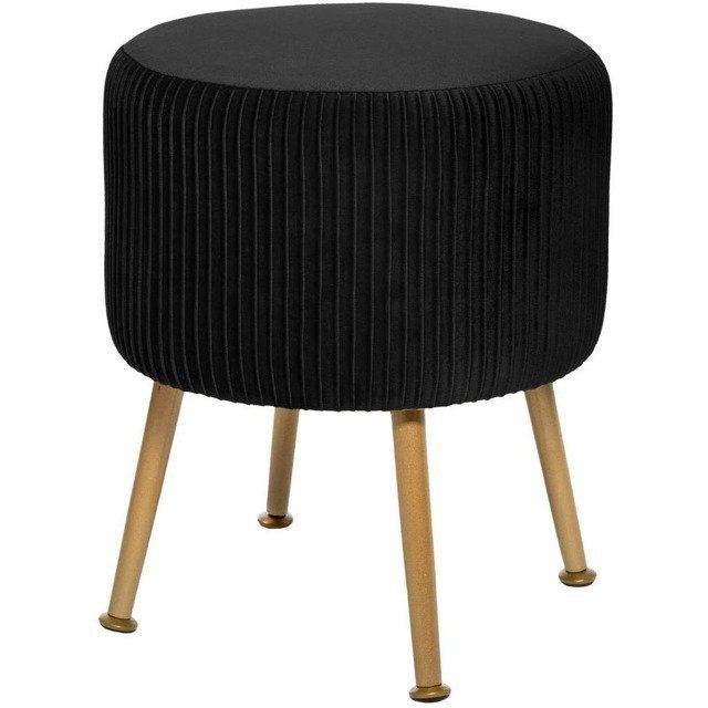Pufa stołek do salonu MONIC : Kolor - Czarny
