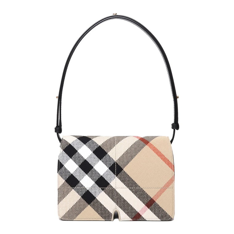 Torba na ramię w kratę vintage beżowa Burberry