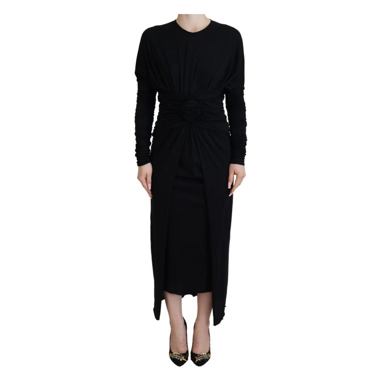 Czarna Sukienka Ołówkowa z Wełny Dolce & Gabbana
