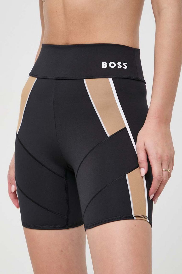 BOSS szorty x Alica Schmidt damskie kolor czarny wzorzyste high waist