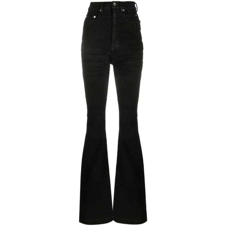 Czarne jeansy z wysokim stanem i klasycznymi pięcioma kieszeniami Rick Owens