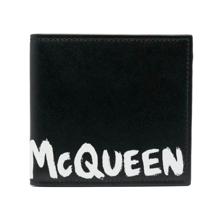 Czarna portmonetka McQueen Graffiti dla mężczyzn Alexander McQueen