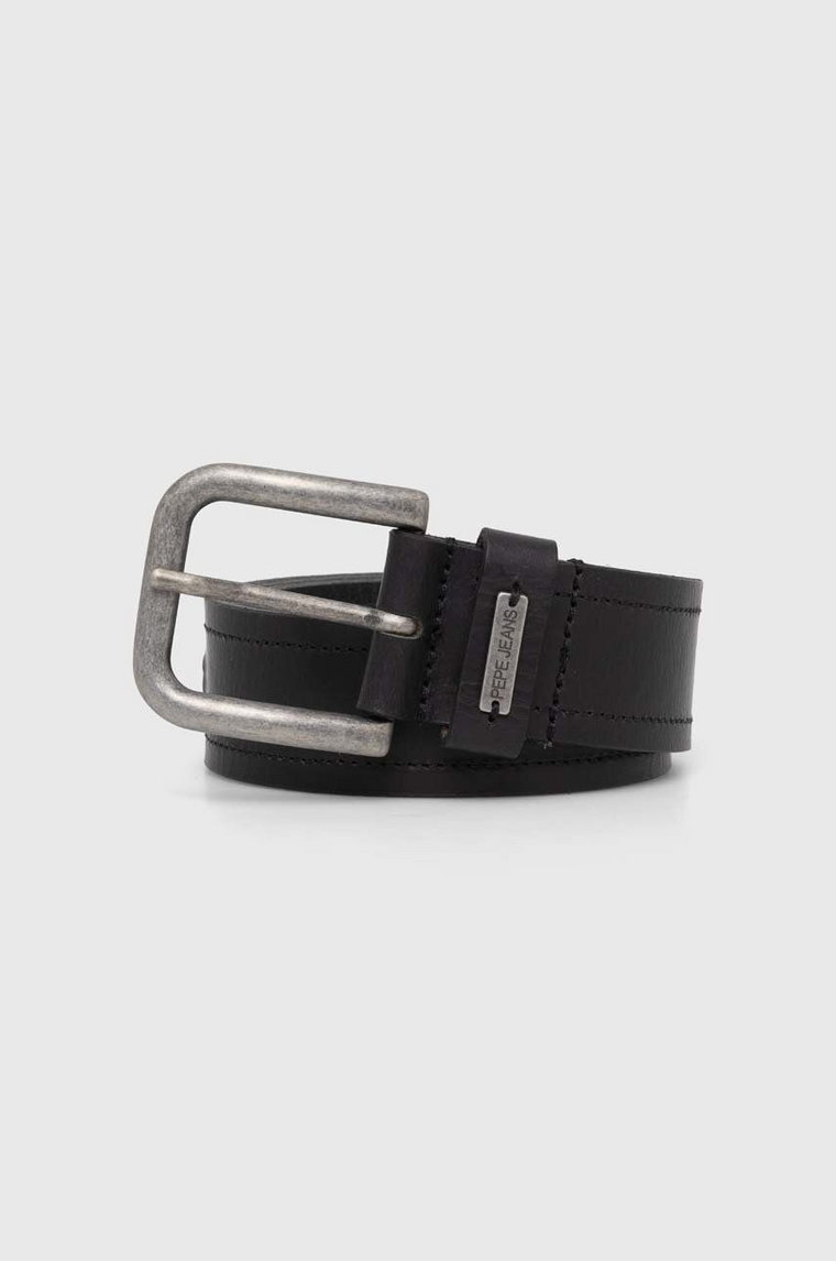 Pepe Jeans pasek skórzany SANDRO BELT męski kolor czarny PM021017