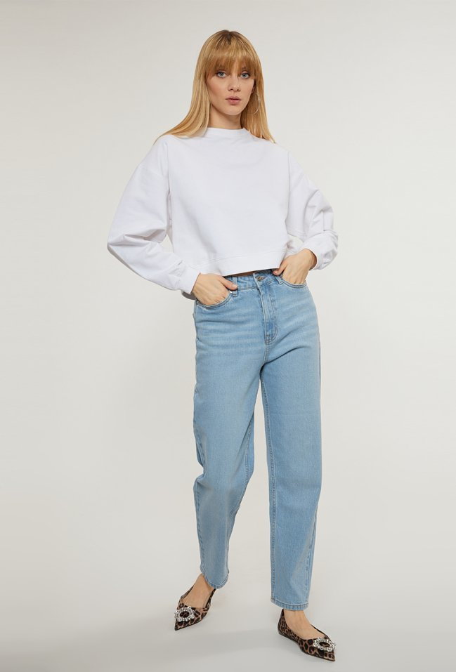 Gładka bluza crop top