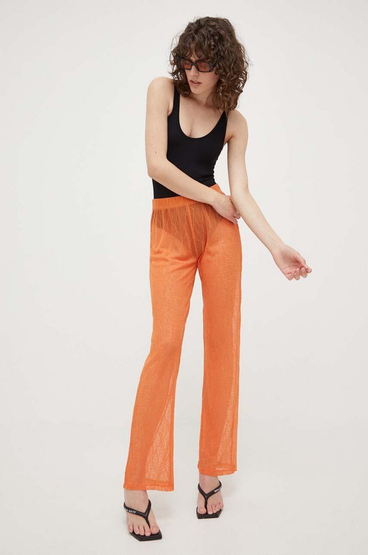 Résumé spodnie Rayanna damskie kolor pomarańczowy proste high waist