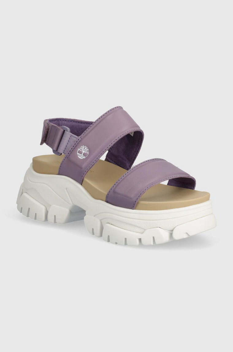 Timberland sandały skórzane Adley Way Sandal damskie kolor fioletowy na platformie TB0A2M79EAJ1