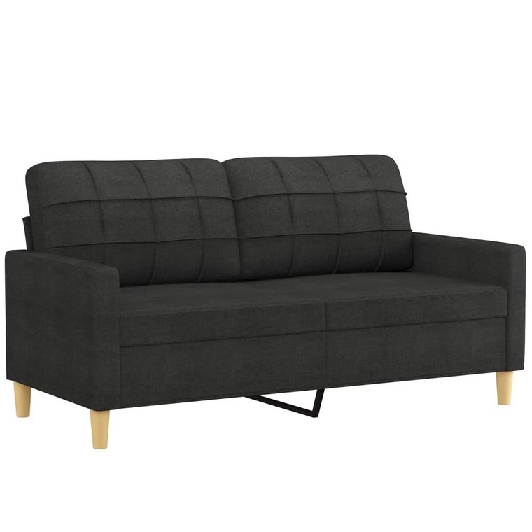 Sofa 2-osobowa, 158x77x80 cm, czarna, tkanina+meta