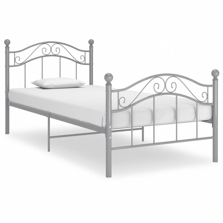 Rama łóżka, szara, metalowa, 100 x 200 cm kod: V-324993