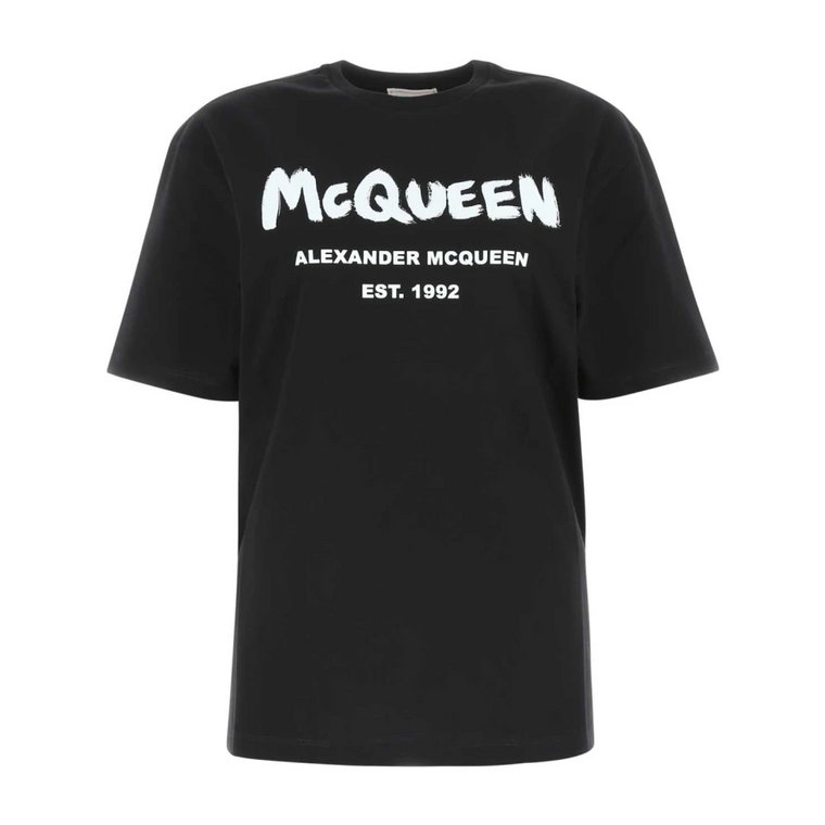 Stylowa Czarna Bawełniana Koszulka Alexander McQueen