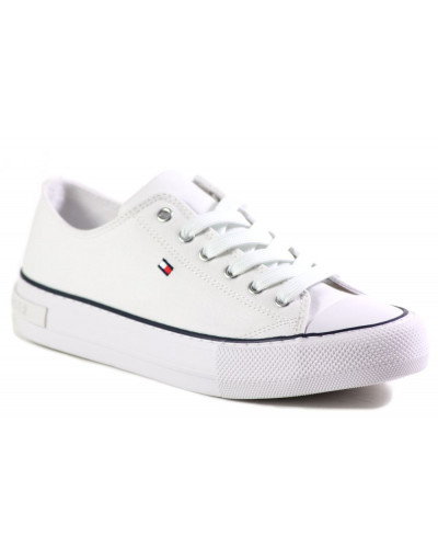 TRAMPKI TOMMY HILFIGER - T3A4-32118-0890100 BIAŁE