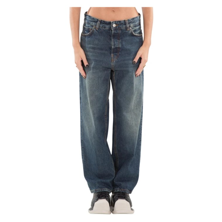 Intensywne Niebieskie Boyfriend Jeans Haikure