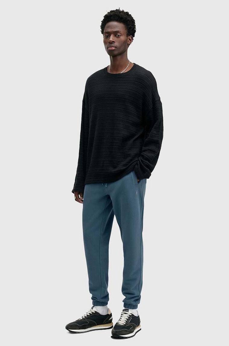 AllSaints spodnie dresowe bawełniane RAVEN SWEATPANT kolor niebieski gładkie M031TA