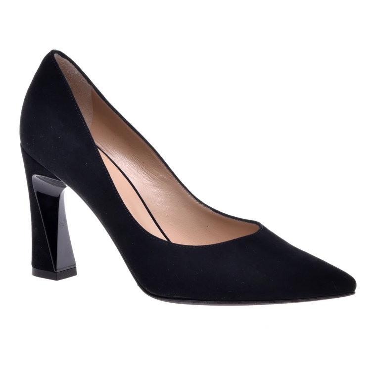 Black suede court shoes Baldinini