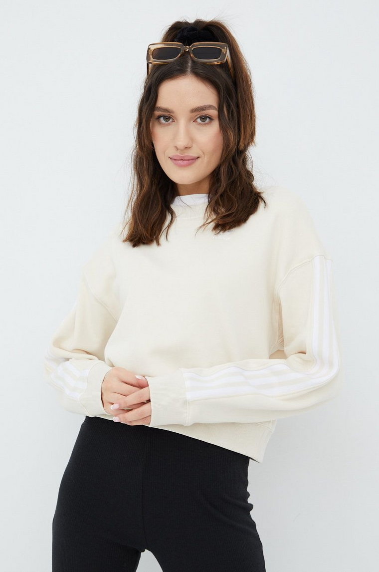 adidas Originals bluza bawełniana Adicolor HC2049 damska kolor beżowy gładka HC2049-WONWHI