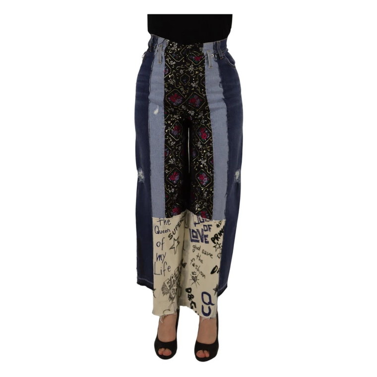 Wielokolorowe Spodnie DG Fashion z szerokimi nogawkami Dolce & Gabbana