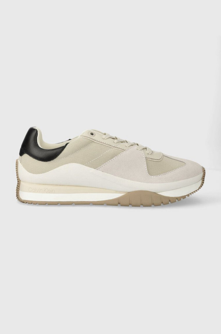 Calvin Klein sneakersy LOW TOP LACE UP kolor beżowy HM0HM01286