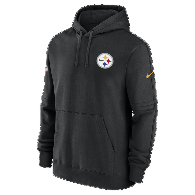 Męska bluza z kapturem Nike NFL Pittsburgh Steelers Sideline Club - Czerń