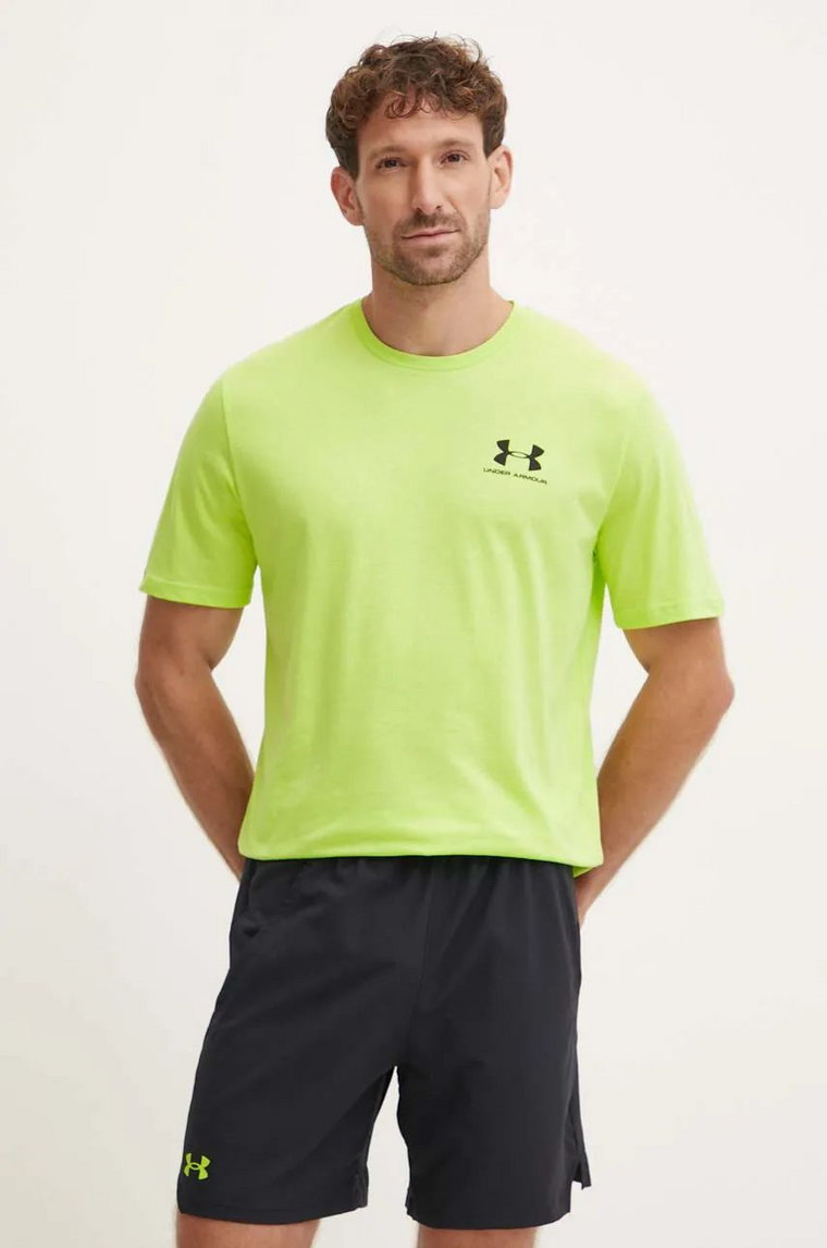 Under Armour t-shirt SPORTSTYLE LEFT CHEST męski kolor zielony gładki 1326799