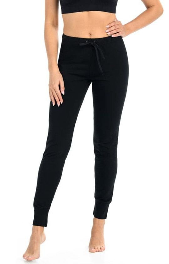 Bawełniane spodnie dresowe czarne Ava 2230, Kolor czarny, Rozmiar L, Teyli