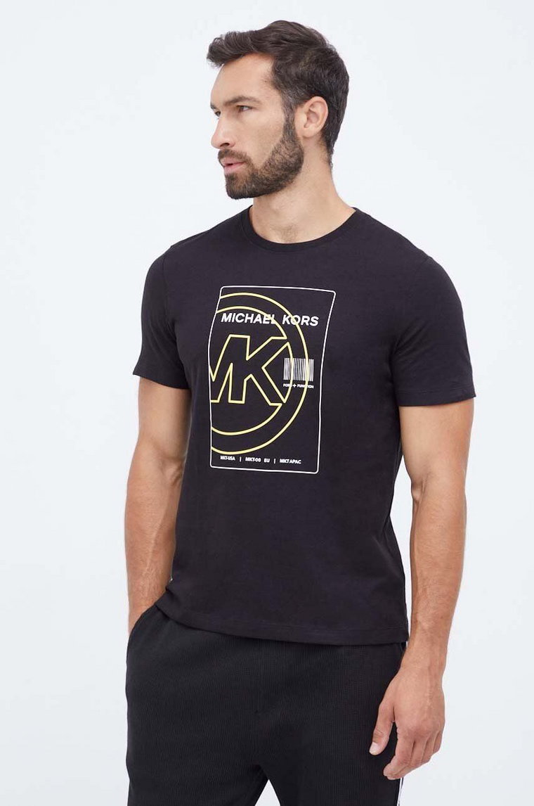 Michael Kors t-shirt lounge bawełniany kolor czarny z nadrukiem 6F36G30091