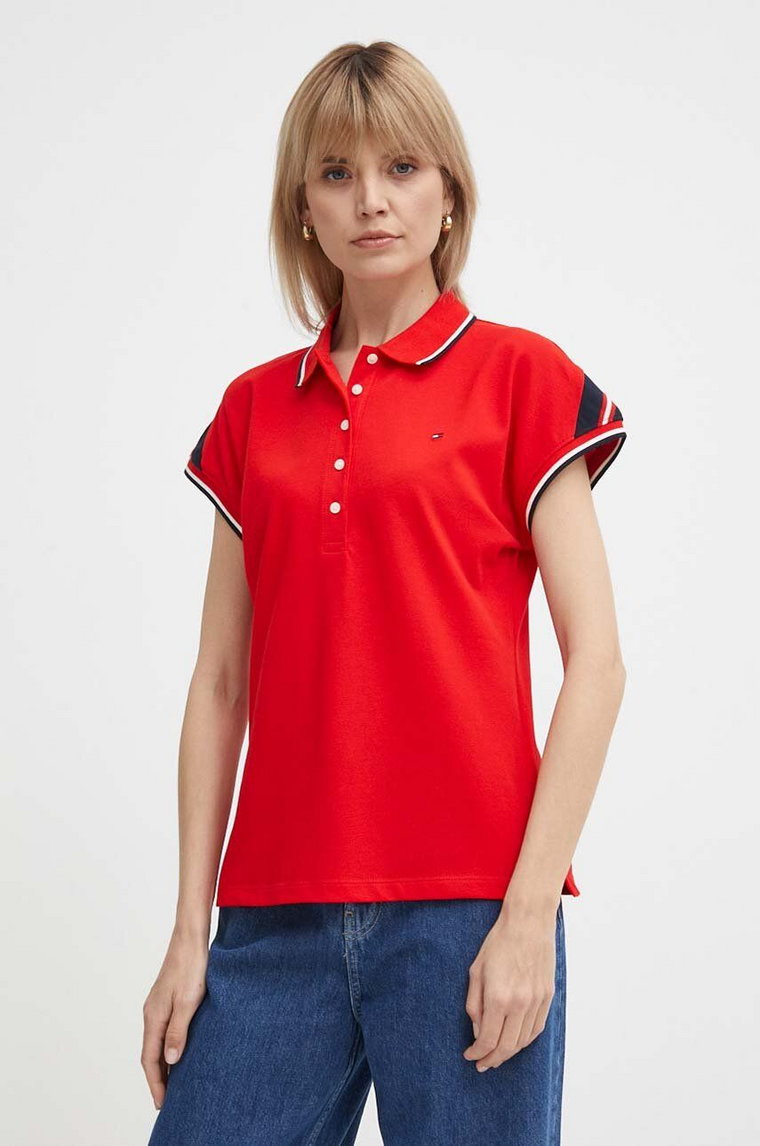 Tommy Hilfiger polo damski kolor czerwony WW0WW41285