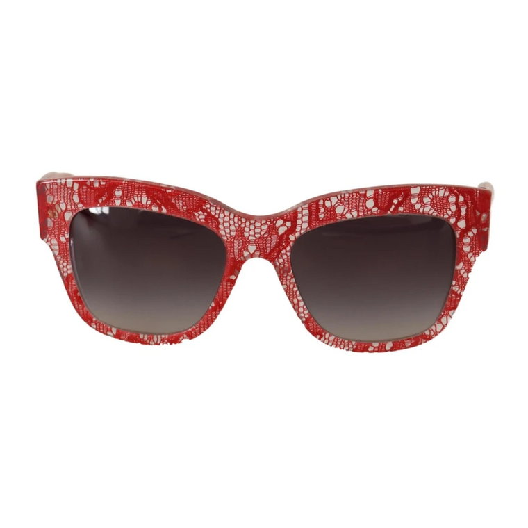 Czerwone Okulary Przeciwsłoneczne z Szarymi Soczewkami Dolce & Gabbana