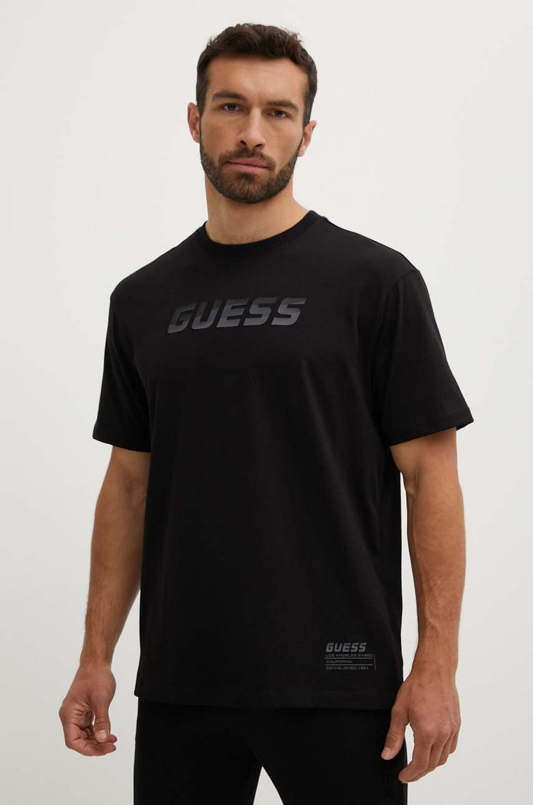 Guess t-shirt bawełniany HOZIER męski kolor czarny z nadrukiem Z4YI07 I3Z14