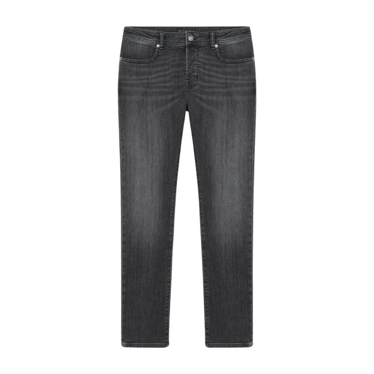 Średnio-szare jeansy z elastycznego materiału Brooks Brothers