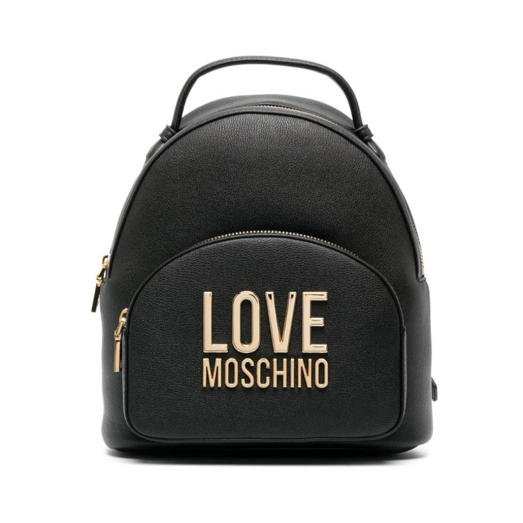 Czarny Plecak z Sztucznej Skóry Love Moschino