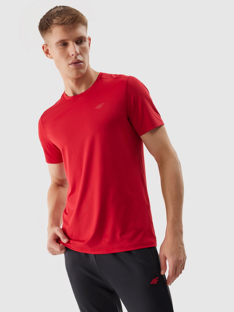 Koszulka treningowa regular z materiału z recyklingu męska - czerwona