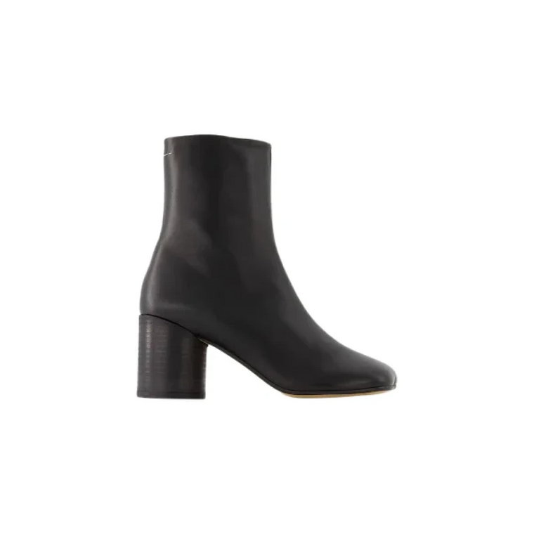 Czarne Skórzane Buty, Obcas 7,5 cm Maison Margiela