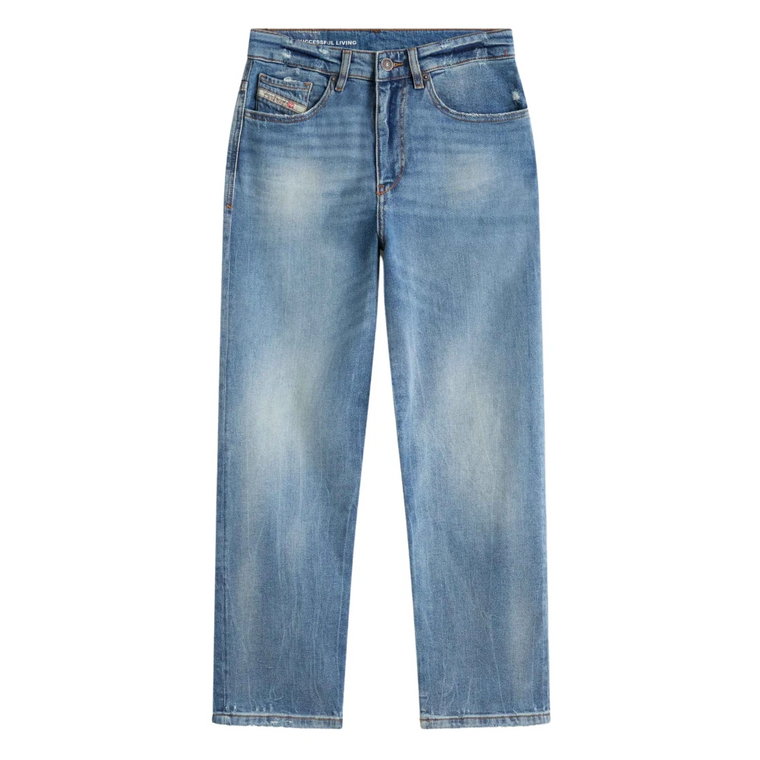 Zniszczone Boyfriend Jeans Niebieski Odcień Diesel