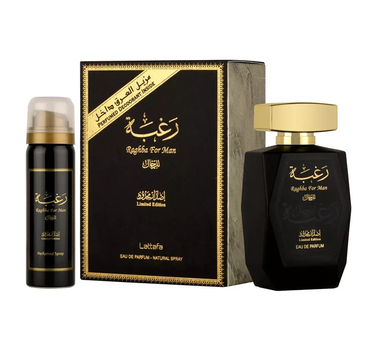 Lattafa Raghba woda perfumowana spray 100ml + dezodorant 50ml