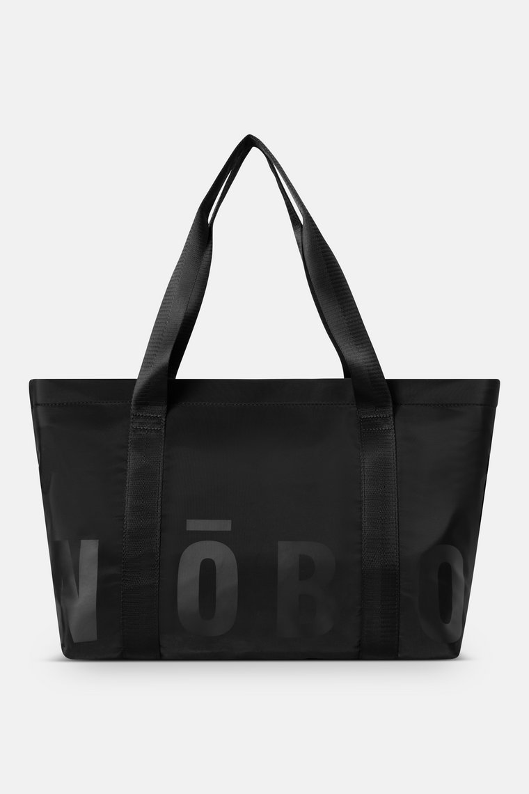 Nylonowa shopperka z logo Nobo czarna