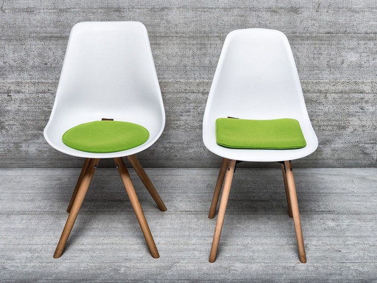 Komplet 4 poduszek na krzesło MAGMA Avaro (Zielony, Okrągły)