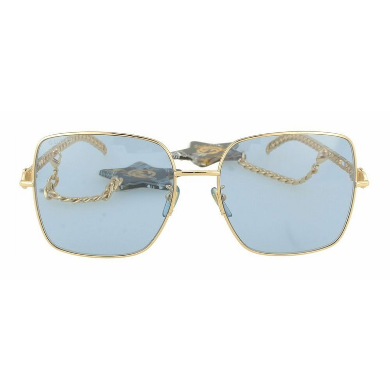 Stylowe okulary przeciwsłoneczne z unikalną strukturą łańcucha Gucci