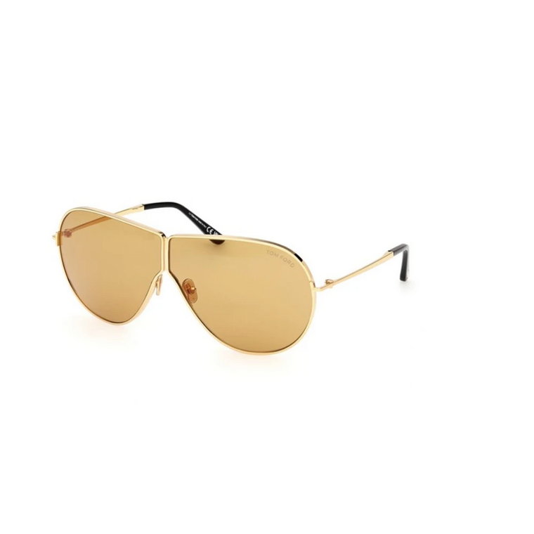 Błyszczące głębokie złoto-brązowe okulary przeciwsłoneczne Tom Ford
