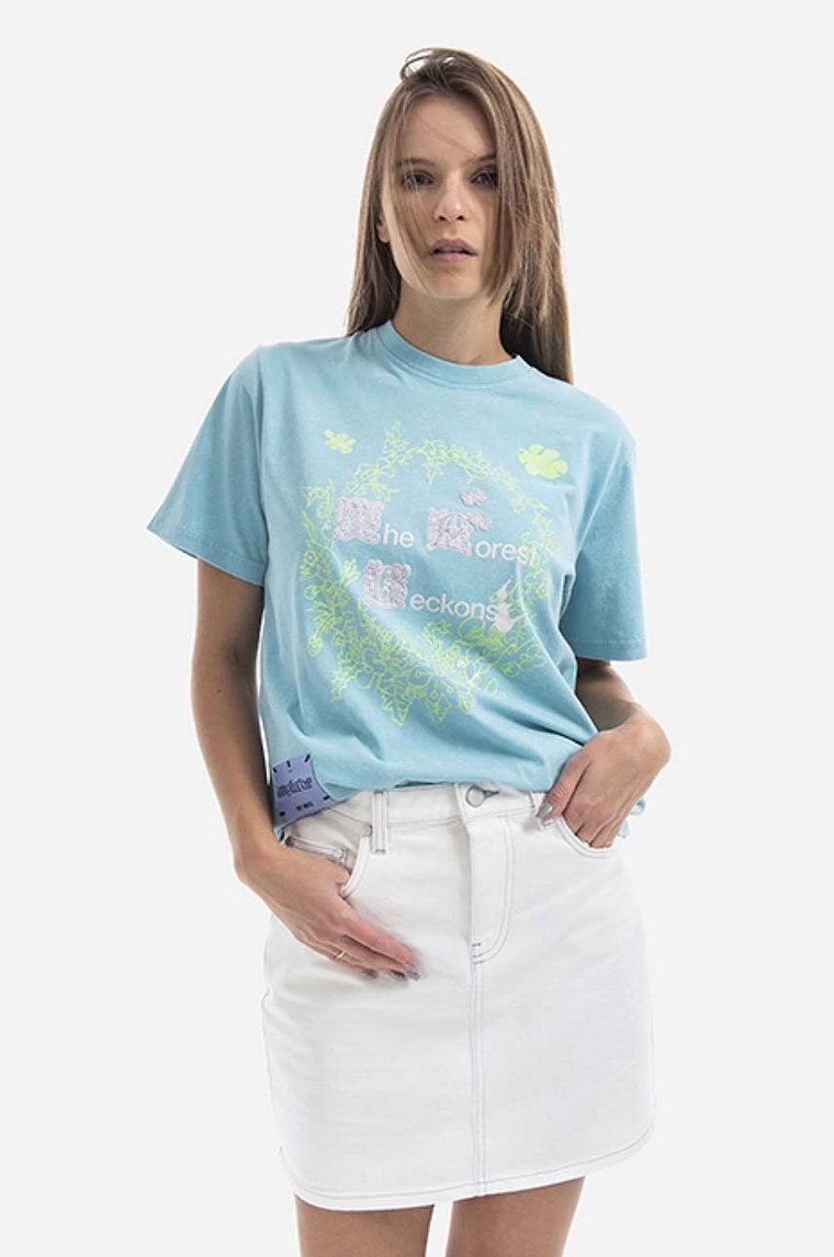 MCQ t-shirt bawełniany kolor niebieski 624665RSJ634209-BLUE