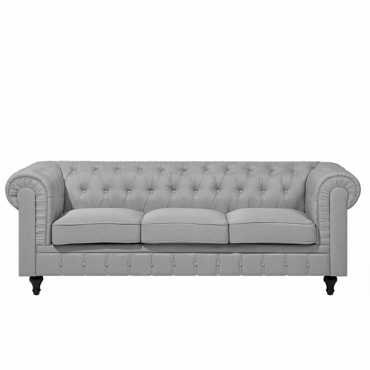 Sofa trzyosobowa tapicerowana jasnoszara Vento duża BLmeble kod: 4260624113630